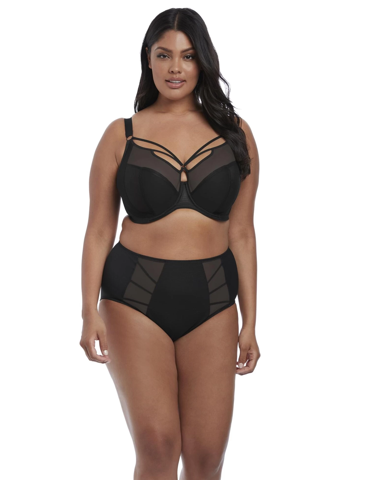Elomi Sachi : Underwired Plunge Bra EL4350 - Black 2 Elomi Sachi : Underwired Plunge Bra EL4350 - Black - Image 2