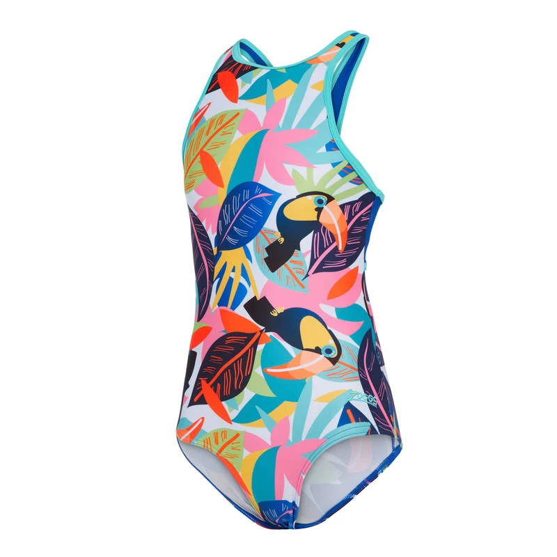 Zoggs GIRLS SPOT HI FRONT CROSSBACK ONE PIECE 1 Zoggs GIRLS SPOT HI FRONT CROSSBACK ONE PIECE
