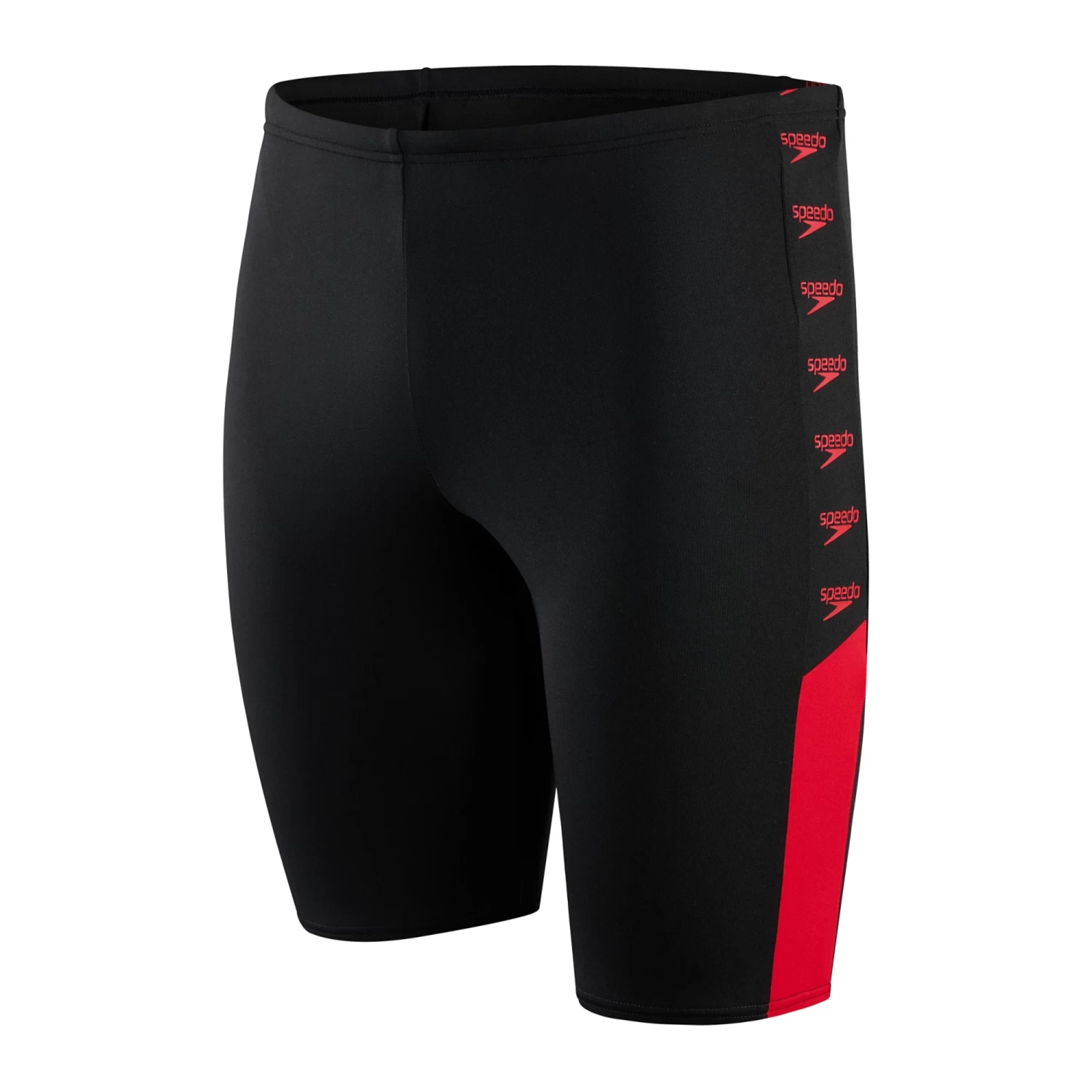 Speedo Mens Boom Logo Splice Black/Red Jammer 1 Speedo Mens Boom Logo Splice Black/Red Jammer