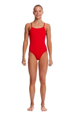 Funkita Girls Diamond Back One Piece Still Red