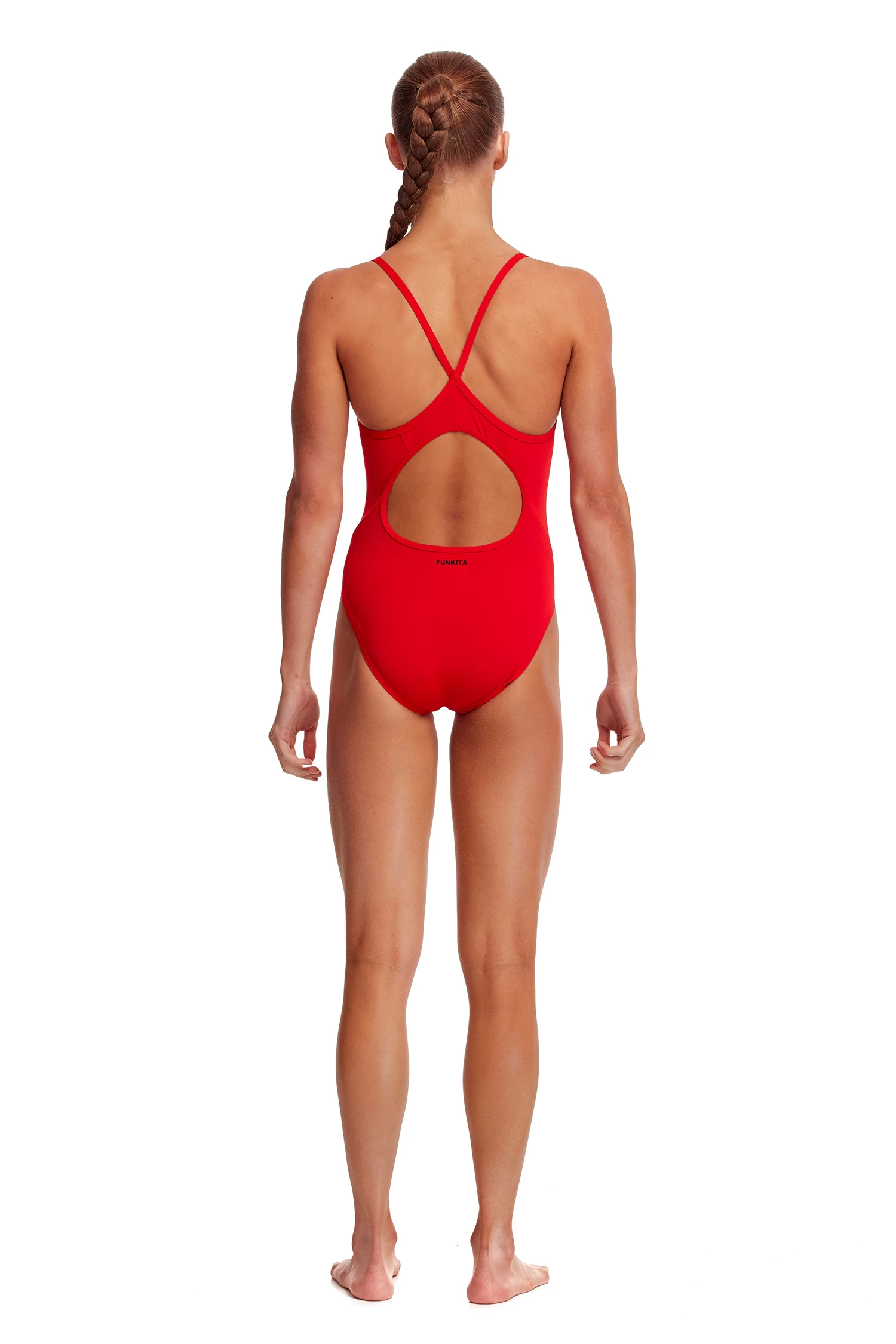 Funkita Girls Diamond Back One Piece Still Red 2 Funkita Girls Diamond Back One Piece Still Red - Image 2