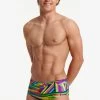 Funky Trunks Men’s Sidewinder Trunks Land Lines