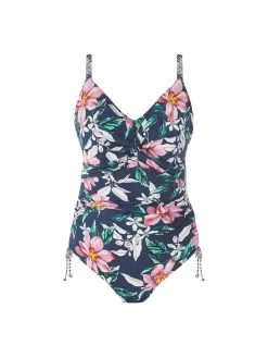 FANTASIE Port Maria Twist Front Adjustable Leg Swimsuit - Ink -Lingerie Store braforme fantasiefanpor6898 ink c
