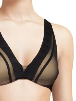 Accent Plunge Bra - Black -Lingerie Store braforme lingerie chantal thomass t02d10 011 accent bra underwired plunge s