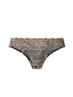 Wacoal Embrace Lace Bikini Brief -Lingerie Store braforme wa064391 076 wacoal lingerie embrace lace ebony with shifting sand bikini brief p