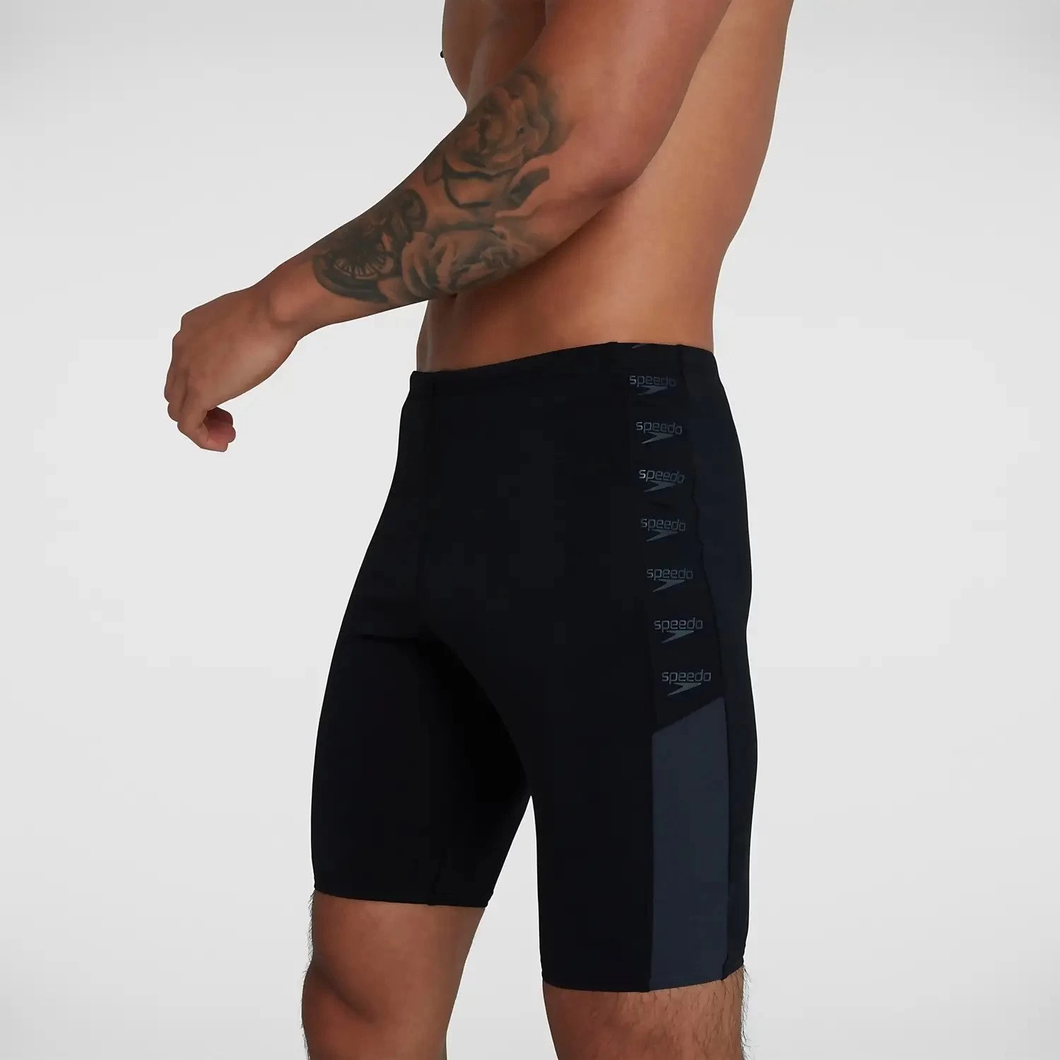 Speedo Mens Boom Logo Black/Grey Jammer 2 Speedo Mens Boom Logo Black/Grey Jammer - Image 2