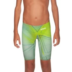 Arena Boys’ Powerskin R-Evo One Jammer – Fina Approved (Green Glass)