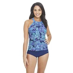 Zoggs Ladies Dark Oriental Multi Crossback Tankini